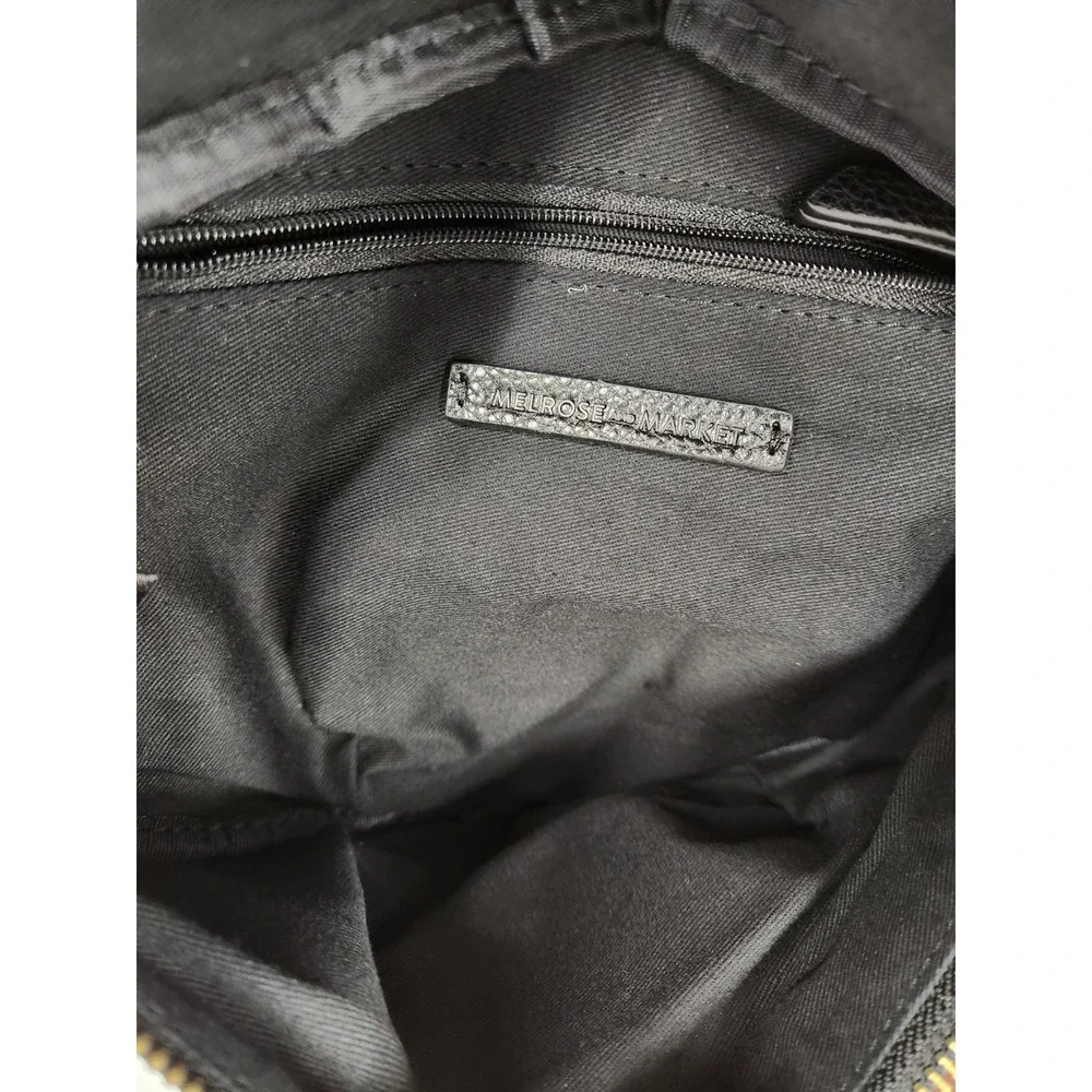 Melrose and Market Genuine Leather Pebbled Black Fanny Pack/Bum Bag/Belt Bag